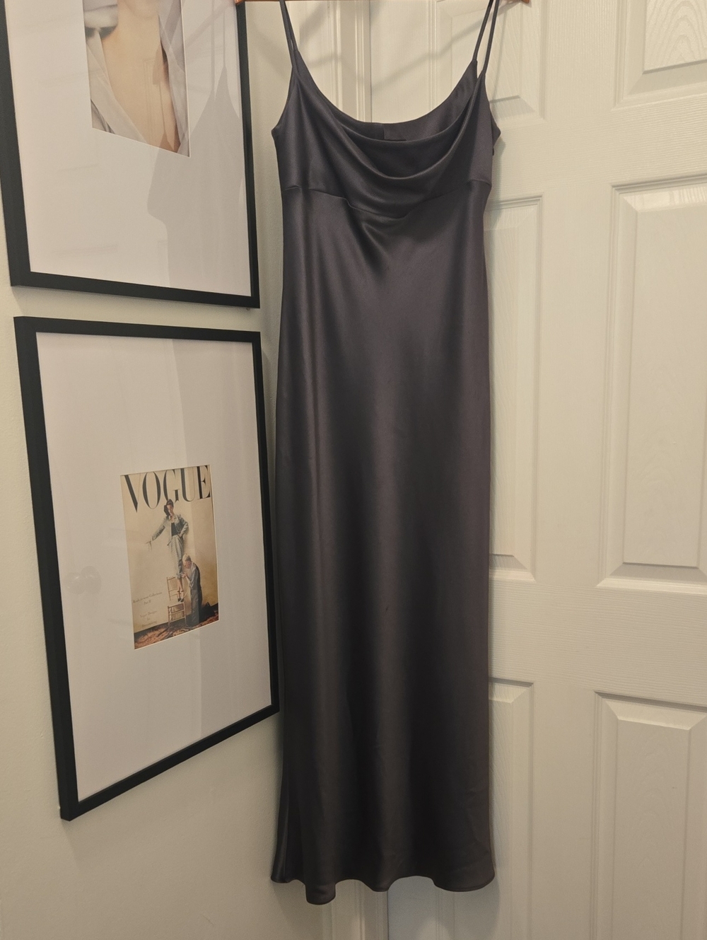 Vintage Jones New York Evening Slip Dress - Slate Green / Sage Charcoal